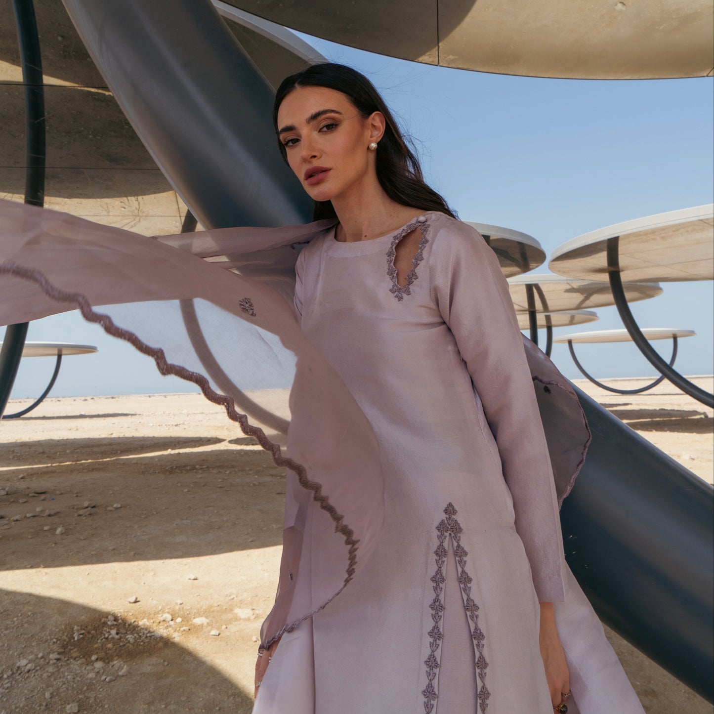 Violet Raw Silk Set